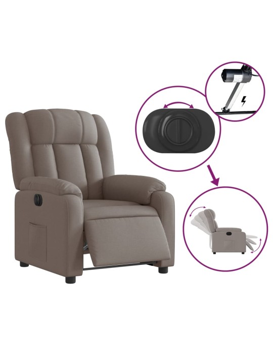 Elektrické polohovací křeslo taupe textil