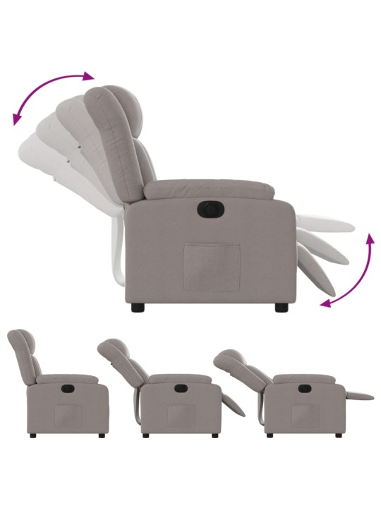 Elektrické polohovací křeslo taupe textil