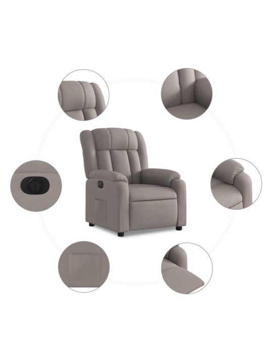 Elektrické polohovací křeslo taupe textil
