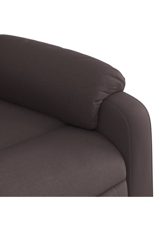 Elektrické masážní polohovací křeslo tmavě hnědé textil