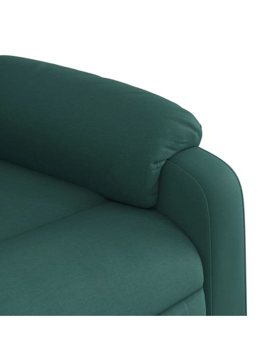 Elektrické masážní polohovací křeslo tmavě zelené textil