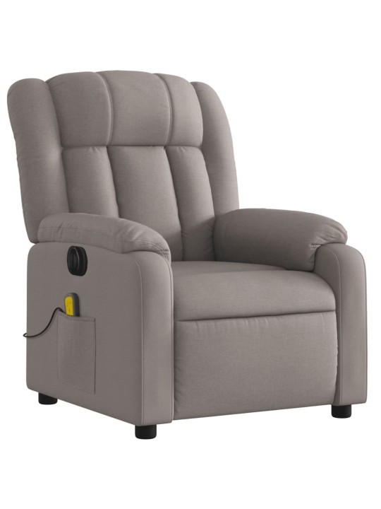 Elektrické masážní polohovací křeslo taupe textil