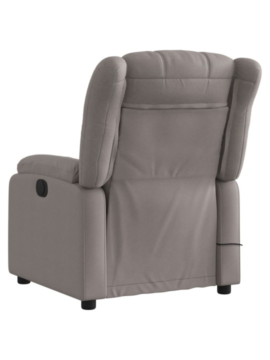 Elektrické masážní polohovací křeslo taupe textil