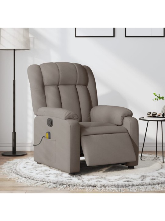 Elektrické masážní polohovací křeslo taupe textil