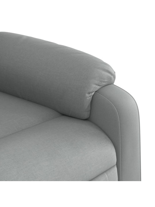 Zvedací polohovací křeslo světle šedé textil