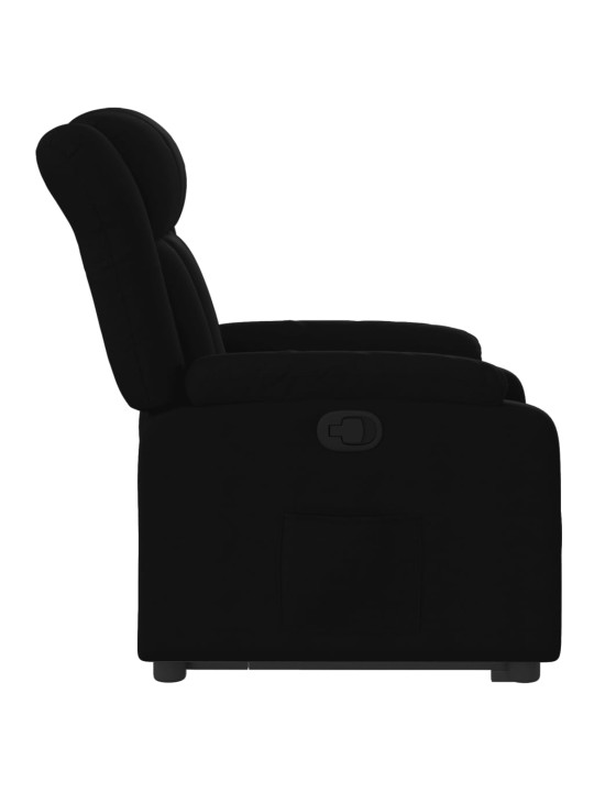 Zvedací polohovací křeslo černé textil