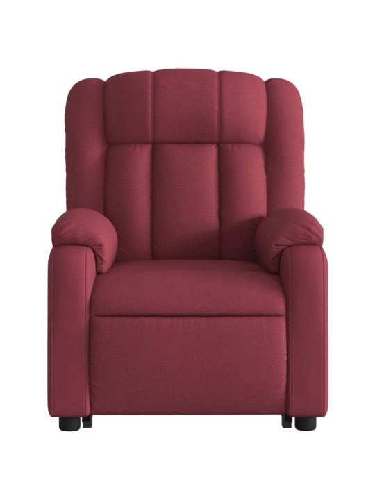 Zvedací polohovací křeslo vínové textil