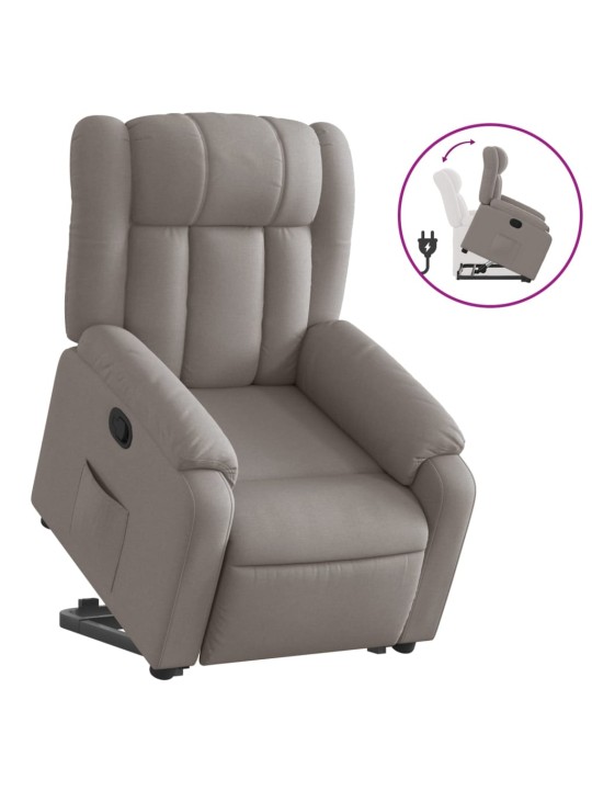 Zvedací polohovací křeslo taupe textil