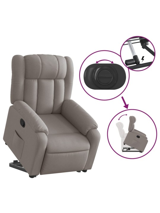 Zvedací polohovací křeslo taupe textil