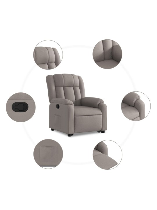 Zvedací polohovací křeslo taupe textil