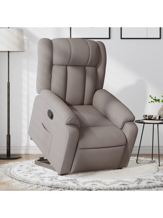 Zvedací polohovací křeslo taupe textil