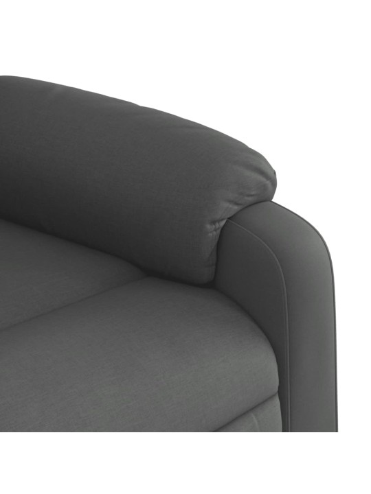 Zvedací masážní polohovací křeslo tmavě šedé textil