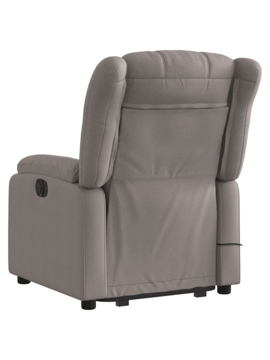 Zvedací masážní polohovací křeslo taupe textil