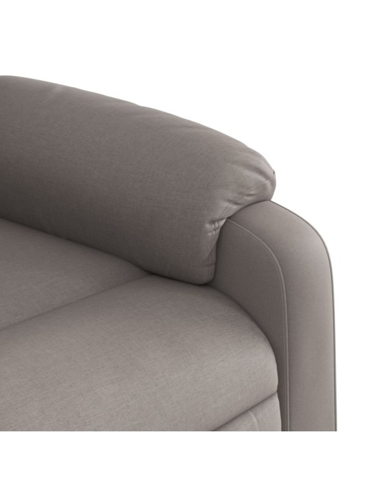 Zvedací masážní polohovací křeslo taupe textil