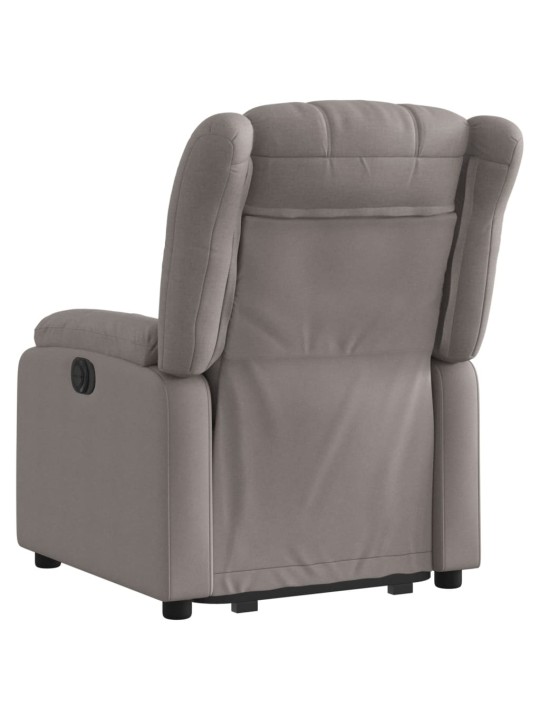 Elektrické zvedací polohovací křeslo taupe textil
