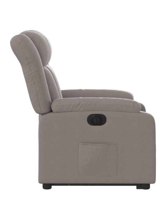 Elektrické zvedací polohovací křeslo taupe textil