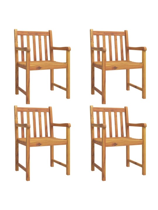 Zahradní židle 4 ks 56 x 55,5 x 90 cm masivní akáciové dřevo