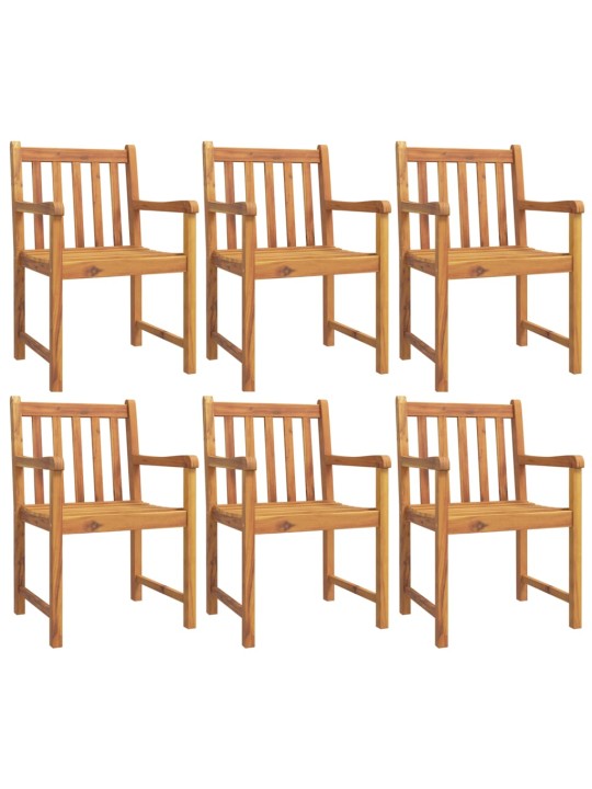 Zahradní židle 6 ks 56 x 55,5 x 90 cm masivní akáciové dřevo