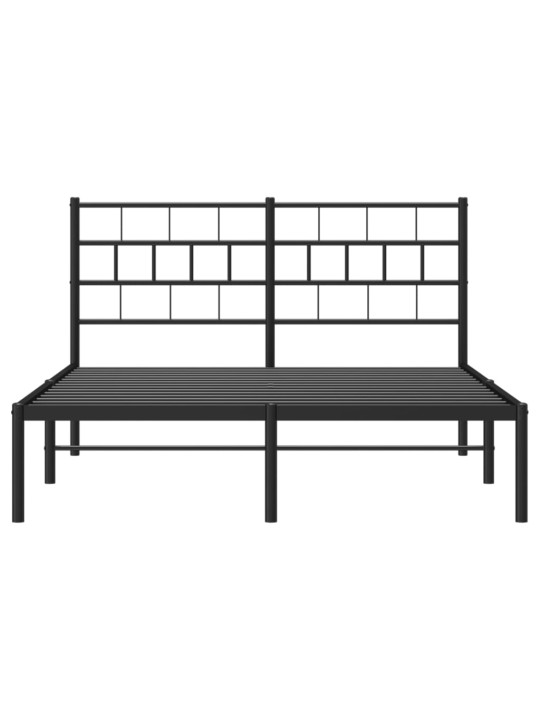 Kovový rám postele s čelem černý 120 x 200 cm