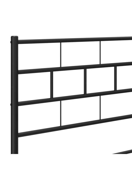 Kovové čelo postele černé 75 cm