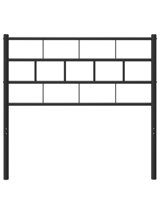 Kovové čelo postele černé 80 cm