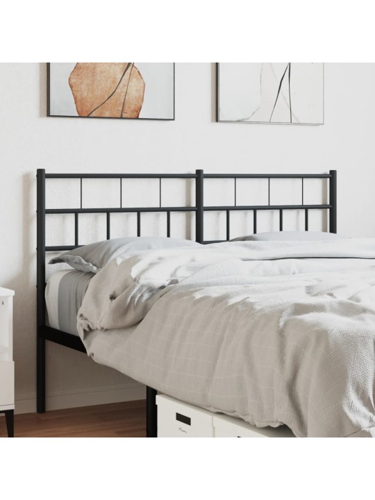 Kovové čelo postele černé 120 cm
