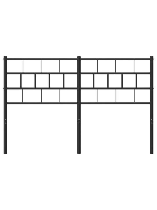 Kovové čelo postele černé 140 cm