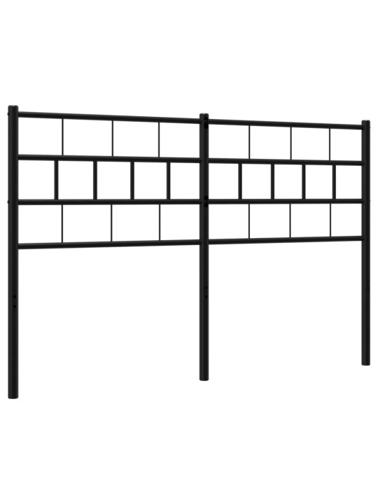 Kovové čelo postele černé 140 cm