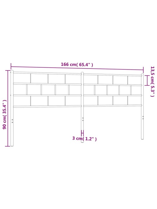 Kovové čelo postele černé 160 cm