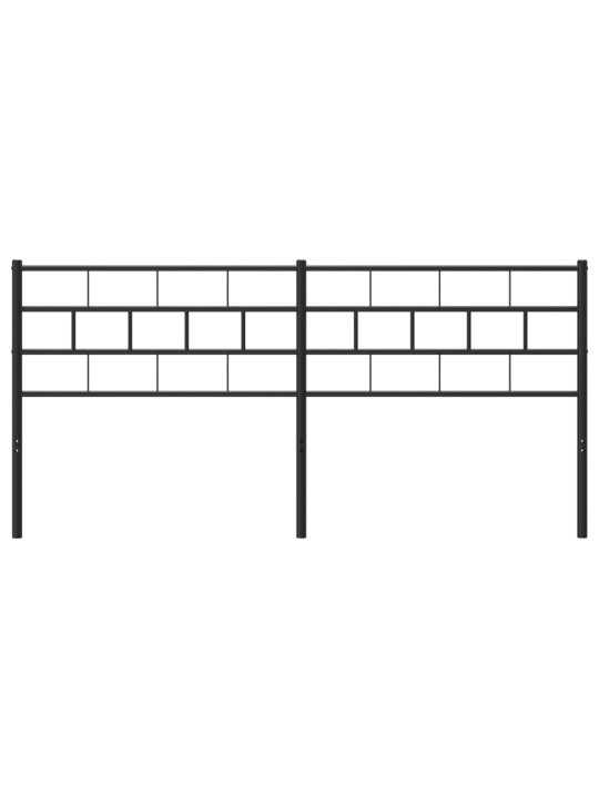 Kovové čelo postele černé 200 cm