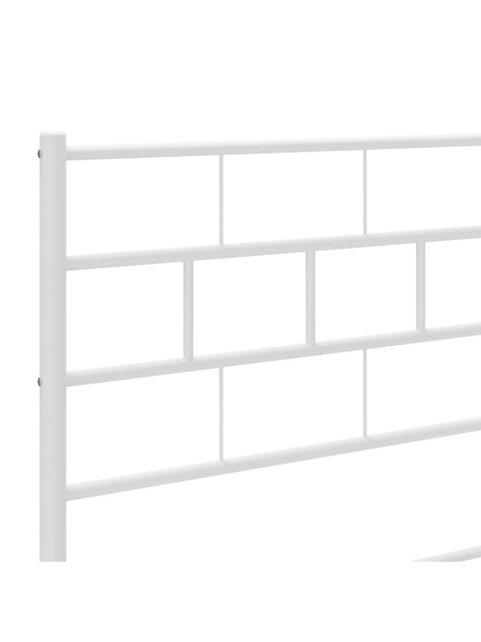 Kovový rám postele bez matrace s čelem bílý 75 x 190 cm