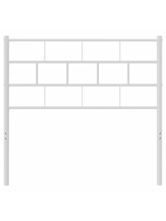 Kovové čelo postele bílé 75 cm