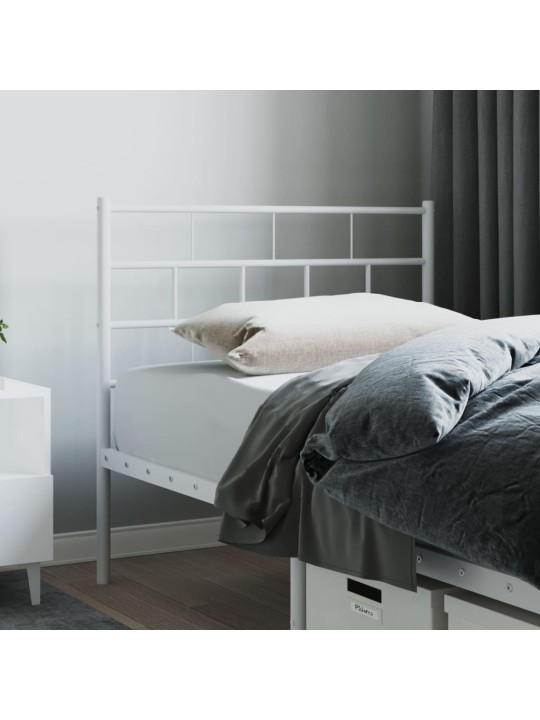 Kovové čelo postele bílé 75 cm