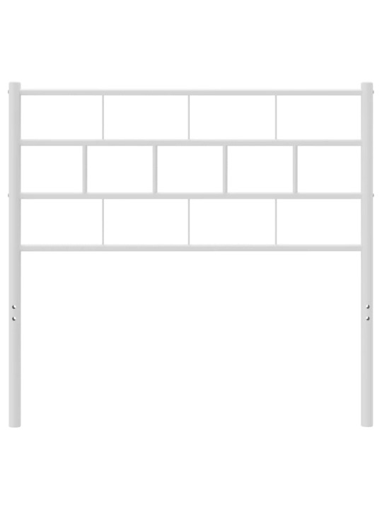 Kovové čelo postele bílé 80 cm