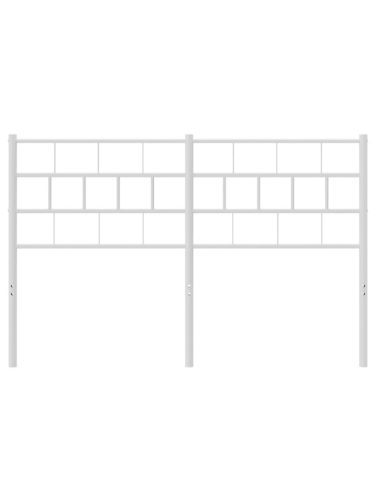 Kovové čelo postele bílé 140 cm
