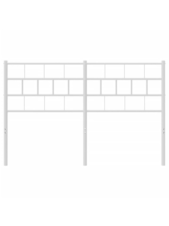 Kovové čelo postele bílé 150 cm
