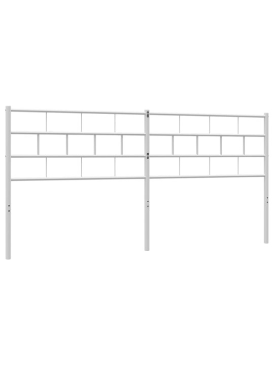 Kovové čelo postele bílé 193 cm