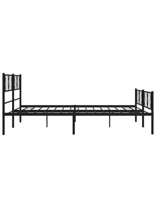 Kovový rám postele bez matrace s nožním čelem černý 180x200 cm