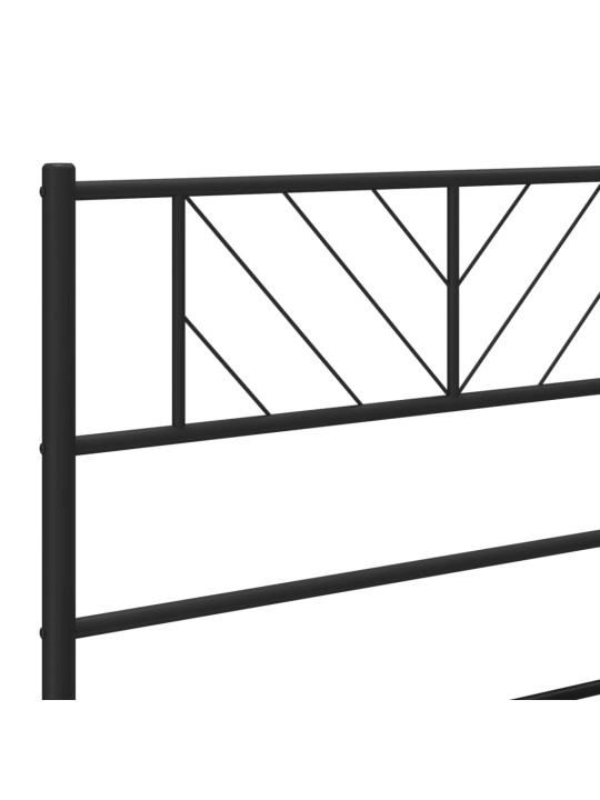 Kovový rám postele bez matrace s nožním čelem černý 180x200 cm