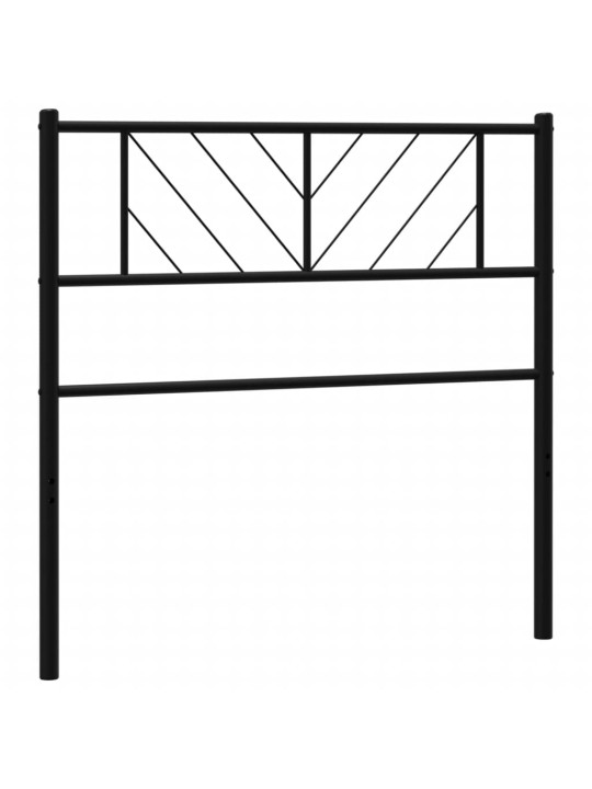 Kovové čelo postele černé 90 cm