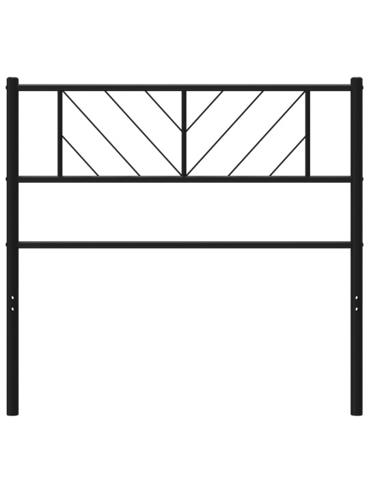 Kovové čelo postele černé 90 cm