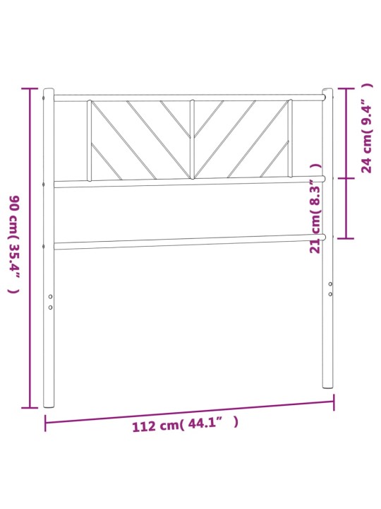 Kovové čelo postele černé 107 cm