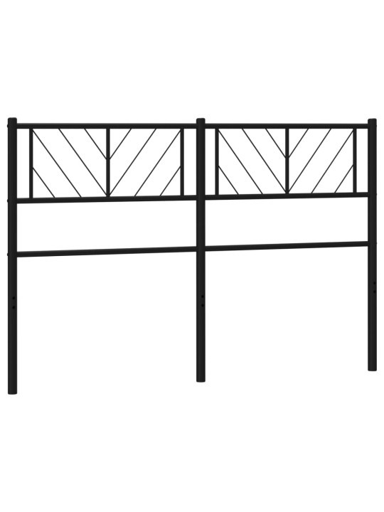 Kovové čelo postele černé 135 cm