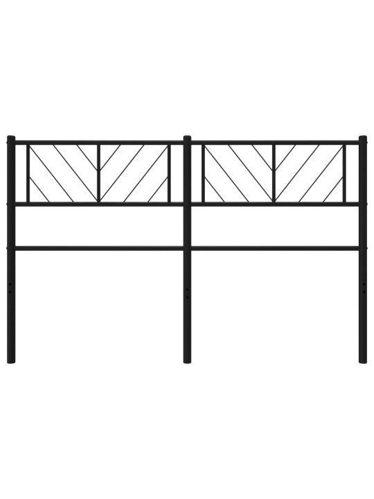 Kovové čelo postele černé 140 cm