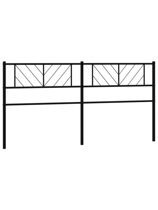 Kovové čelo postele černé 200 cm