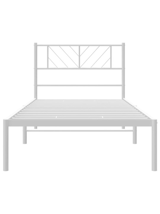 Kovový rám postele s čelem bílý 80 x 200 cm