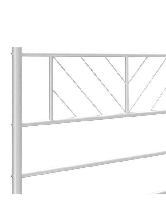 Kovový rám postele s čelem bílý 150 x 200 cm