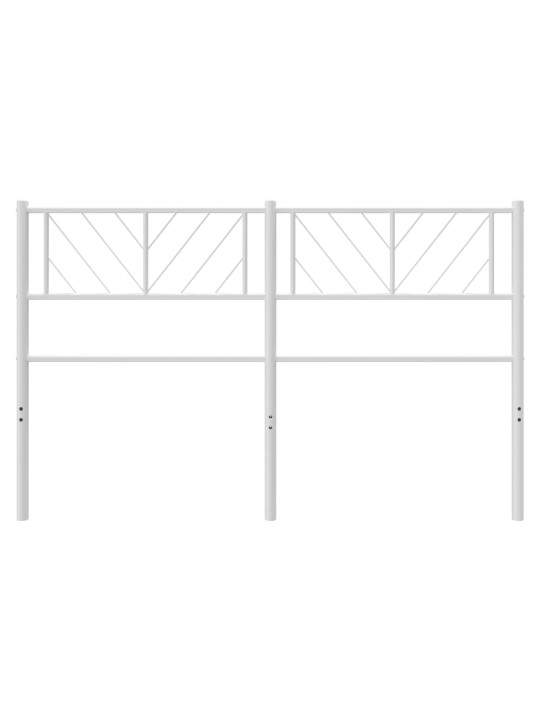 Kovové čelo postele bílé 140 cm