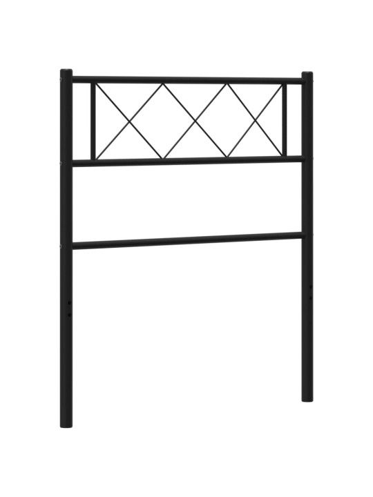 Kovové čelo postele černé 90 cm