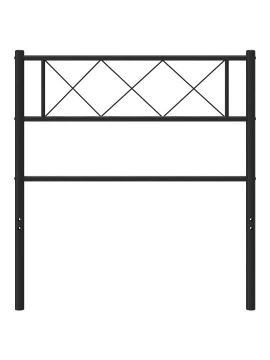 Kovové čelo postele černé 90 cm